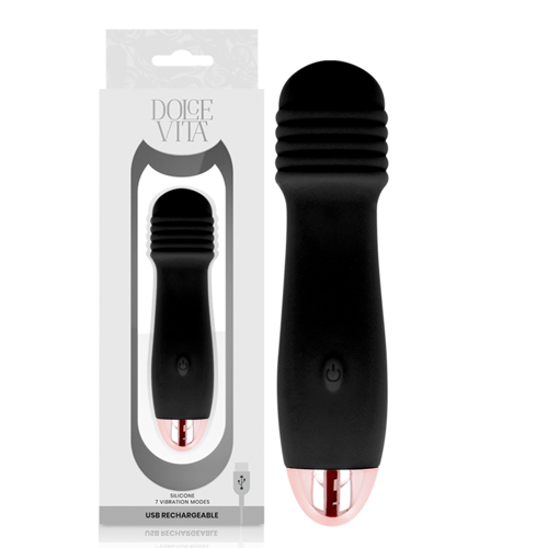 DOLCE VITA - VIBRATORE RICARICABILE TRE NERO A 7 VELOCITÀ