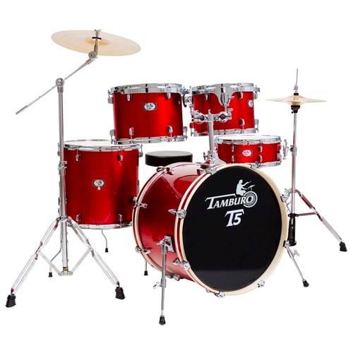 TAMBURO Batteria Serie T5 5 Pezzi Colore Bright Red Sparkle