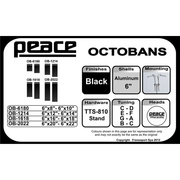 PEACE Coppia di Octoban in Alluminio nero con stand