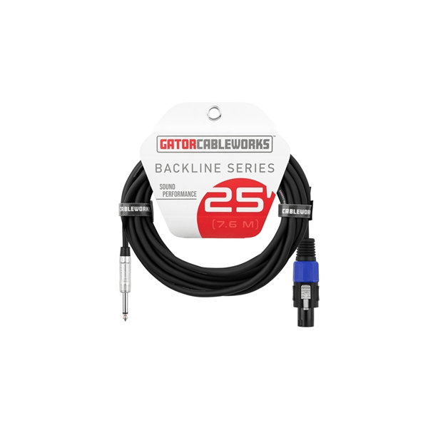 Gator Cableworks GCWB-SPK-25-1TL Cavo speaker jack TS dritto/speakon 7.6 m Serie Backline