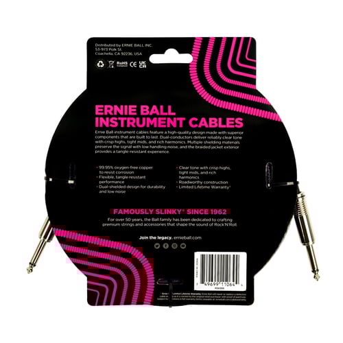 Ernie Ball 6395 Braided Straight Straight 5.5m