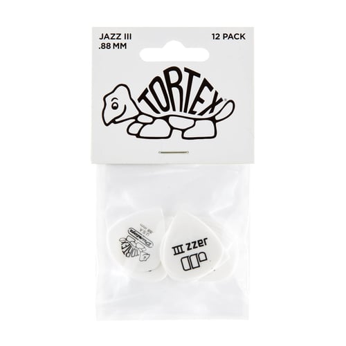 Dunlop 478P.088 TORTEX WHITE JAZZ III, .88MM