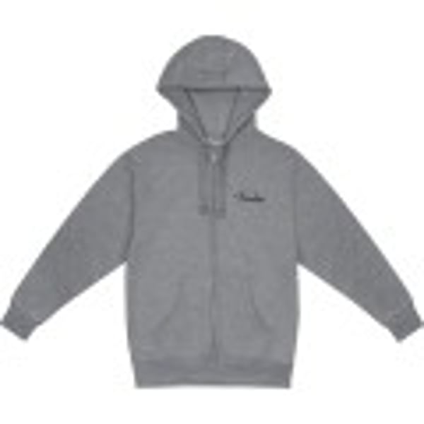 Felpa Fender Spaghetti Small Logo Zip Front Hoodie, Athletic Gray, XL