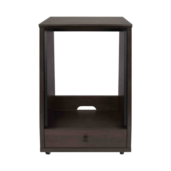 Gator Frameworks GFW-ELITESTUDIORK12-BRN Rack da studio inclinato 12 unità con finitura in noce scuro<br>