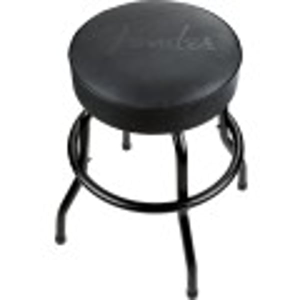Sgabello da bar con logo nero in rilievo Fender™, nero/nero, 30"