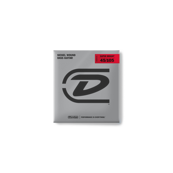 Dunlop DBSBN45105 Super Bright Nickel Wound, Medium Set/4