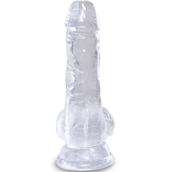 KING COCK CLEAR - REALISTISCHER PENIS MIT 10,1 CM TRANSPARENTEN EIEREN