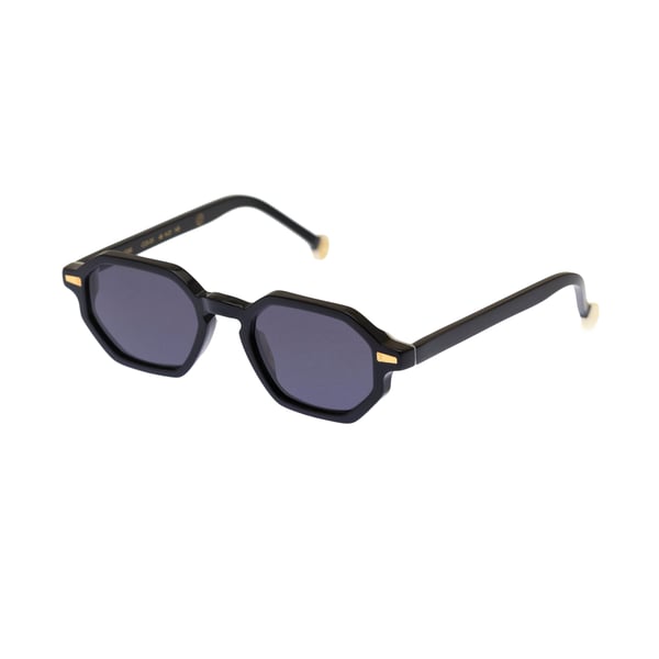 Kyme Eyewear Otis: octagonal vintage sunglasses. Color Black