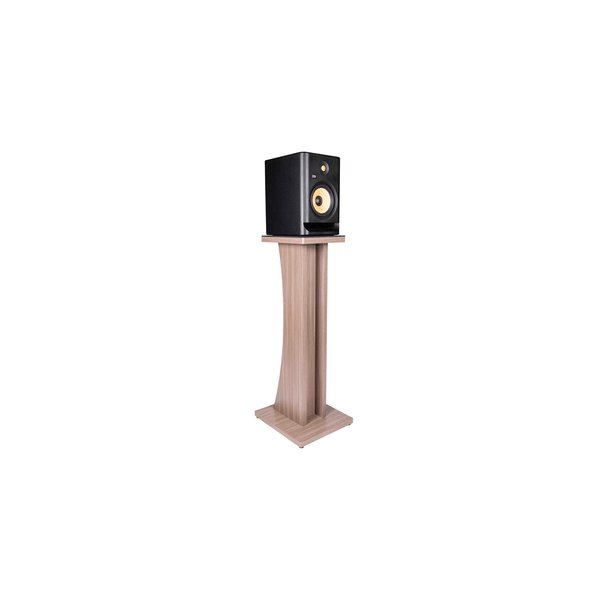 Gator Frameworks GFW-ELITESPKSTMN-GRY Coppia di supporti per monitor da studio in legno con finitura grigia Driftwood<br>