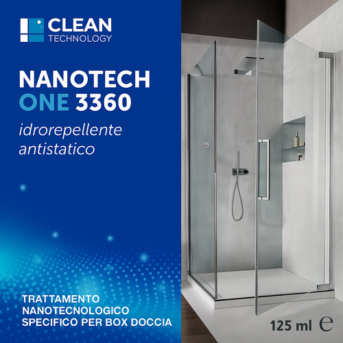 Kit Trattamento Professionale Nanogel + Anticalcare Nanotech One 3360 per Vetri, Ceramica e Box Doccia