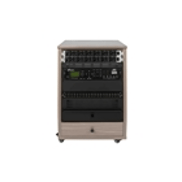 Gator Frameworks GFW-ELITESTUDIORK12-GRY Rack da studio inclinato 12 unità con finitura grigia in legno Driftwood<br>