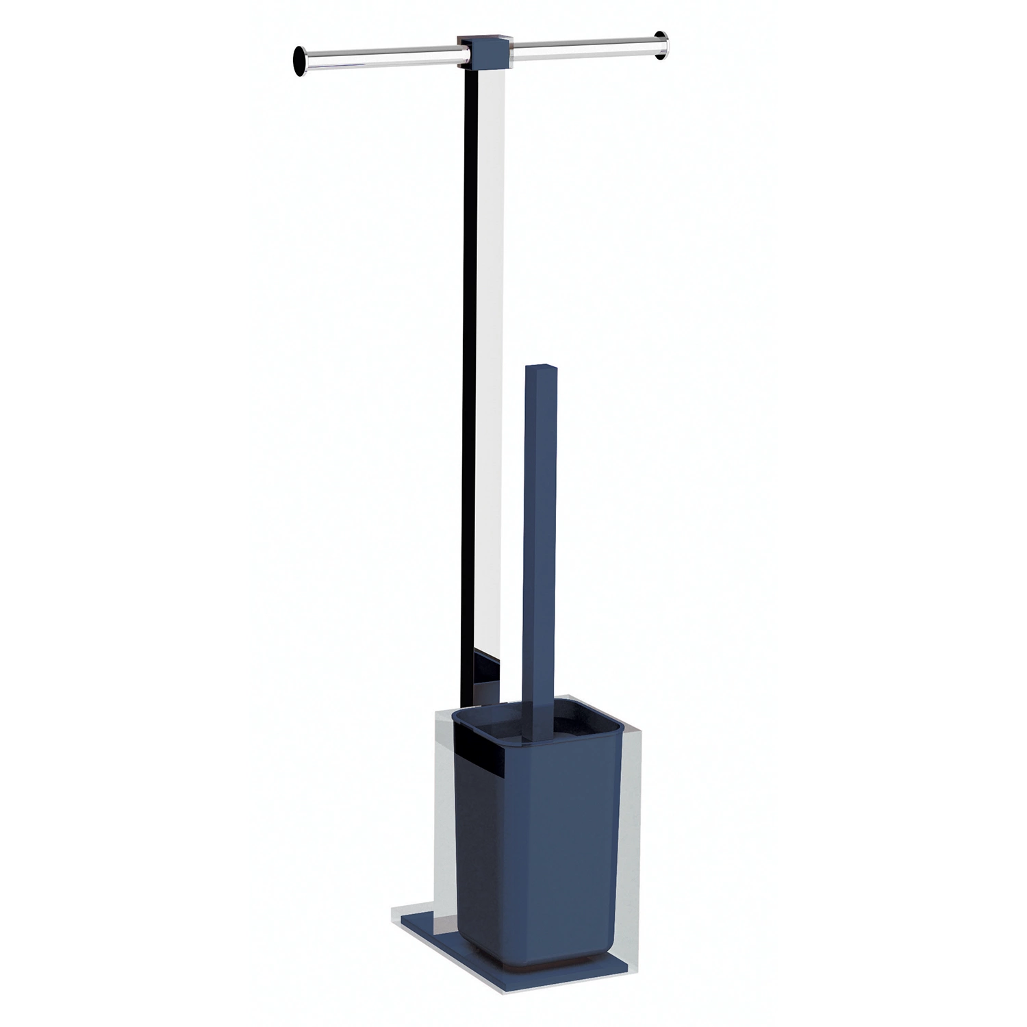 Colonna Portarotolo E Scopino Gedy Rainbow Lilla | In Acciaio Inossidabile E Resine Termoplastiche | Base Lilla Con Tazza Interna Rimovibile