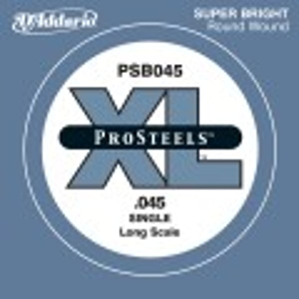 D'ADDARIO ProSteels Bass Guitar Single String, Long Scale, .045
