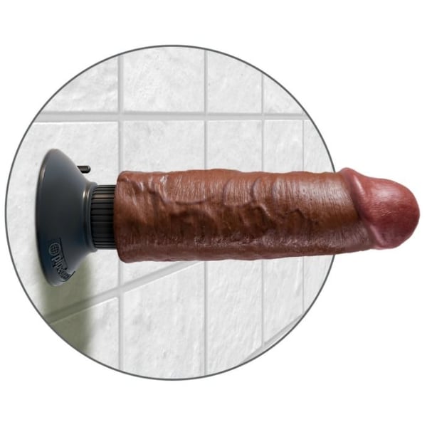 KING COCK - CAZZO VIBRANTE MARRONE 15,24 CM