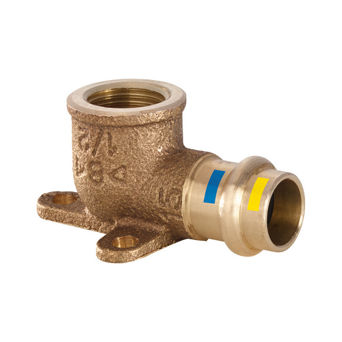 GOMITO 90° F FIL.F CON FLANGIA A 3 FORI A PRESSARE ACQUA GAS B ONE
