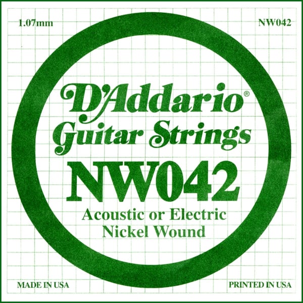 D'ADDARIO Nickel Wound Electric Guitar Single String, .042