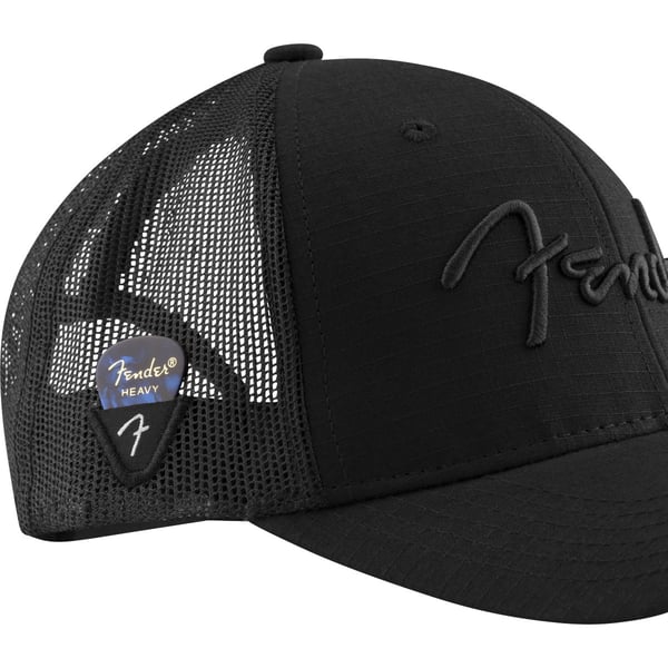 Cappellino Fender 6 Panel Mesh porta plettro, Black
