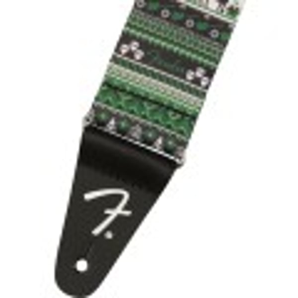 FENDER Tracolla Ugly Xmas Sweater Strap, Green Fair Isle