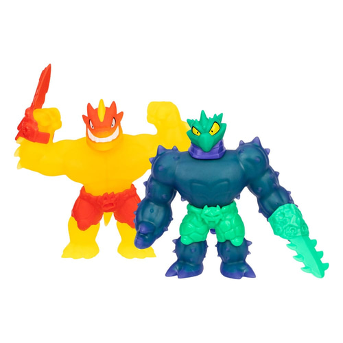 Heroes of Goo Jit Zu Meteor Madness pack 2 figurines extensible Flame Blazagon vs. Cacticus 13 cm