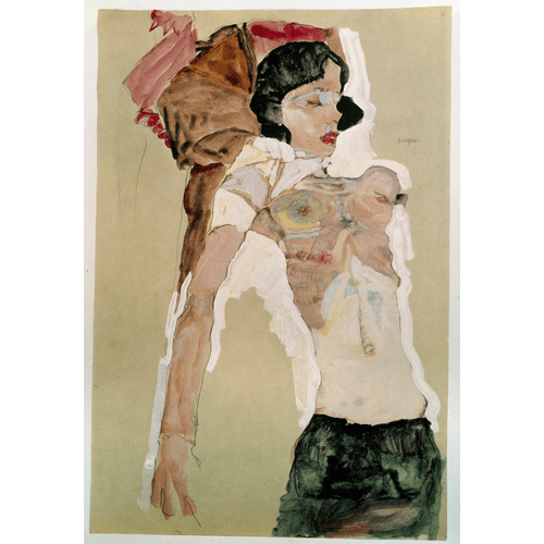 Egon Schiele Donna mezza nuda