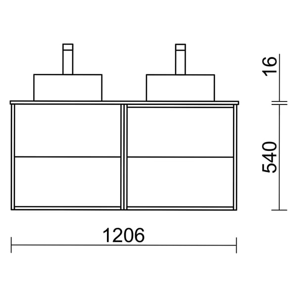 Arredo bagno TULIPANO 1200 BIANCO OPACO + Lavabo d'appoggio. Modello Senza  Specchio