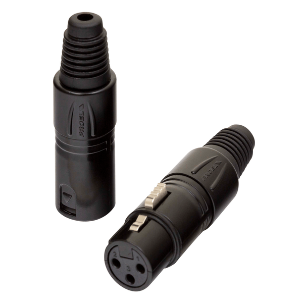 PROEL STAGE Presa volante XLR professionale 3 poli, pinza interna in nylon con molla terminale in PVC. Colore: Nero.