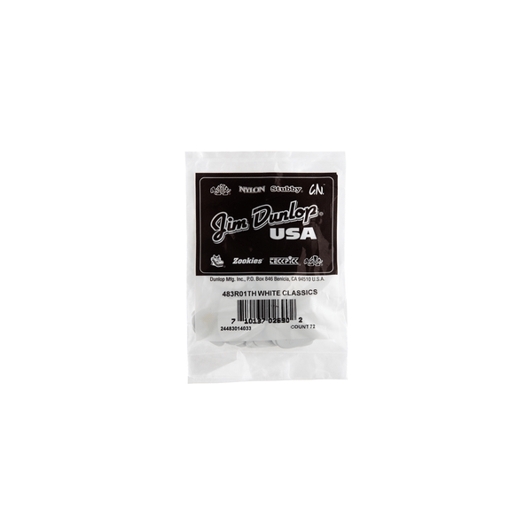 Dunlop 483R#01 White Classic - Thin
