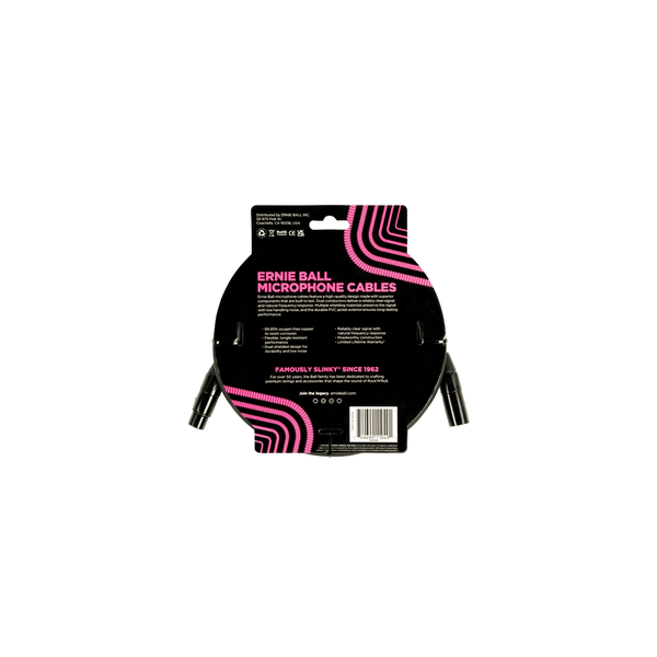 Ernie Ball 6388 Cavo Microfonico PVC nero 6 m