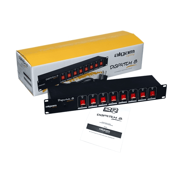 Algam Lighting DISPATCH-8 Multipresa 8 Posti da Rack Interruttori Individuali