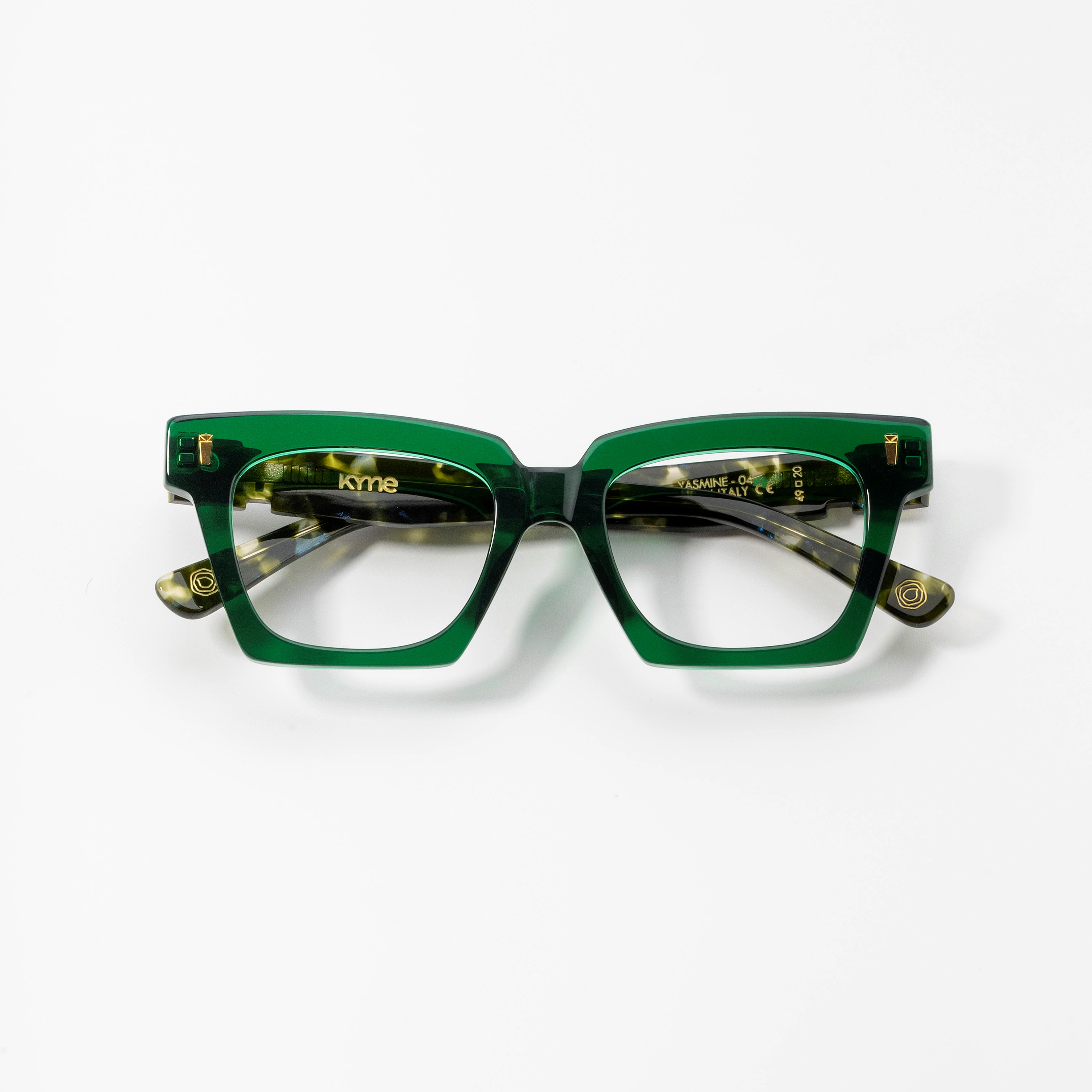 サングラス KYME Kyme - GIANNI COL 6 - KYMINI - glossy yellow tortoise Kyme Yasmine Green Tortoise - Handmade Italian Sunglasses