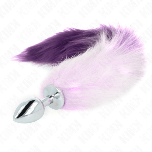 KINK PLEASURE PLUGS KINK - PLUG ANALE TAGLIA S 7 X 3 CM CON CODA SINTETICA 40 CM VIOLA