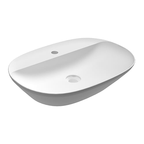 Lavabo da appoggio ovale allungato (monoforo) variant 60x42cm