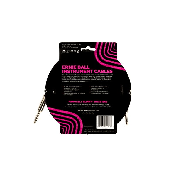 Ernie Ball 6393 Braided Straight Straight 3m
