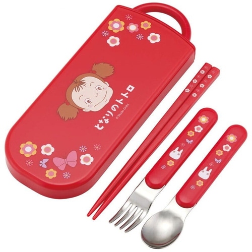 Mi vecino Totoro Set Palillos &amp; Cuchara &amp; Tenedor Mei Red