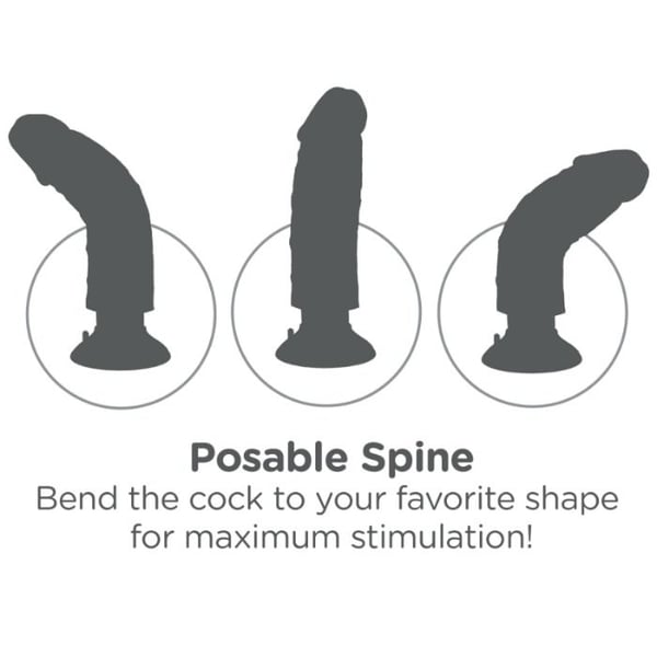 KING COCK - CAZZO VIBRANTE MARRONE 15,24 CM