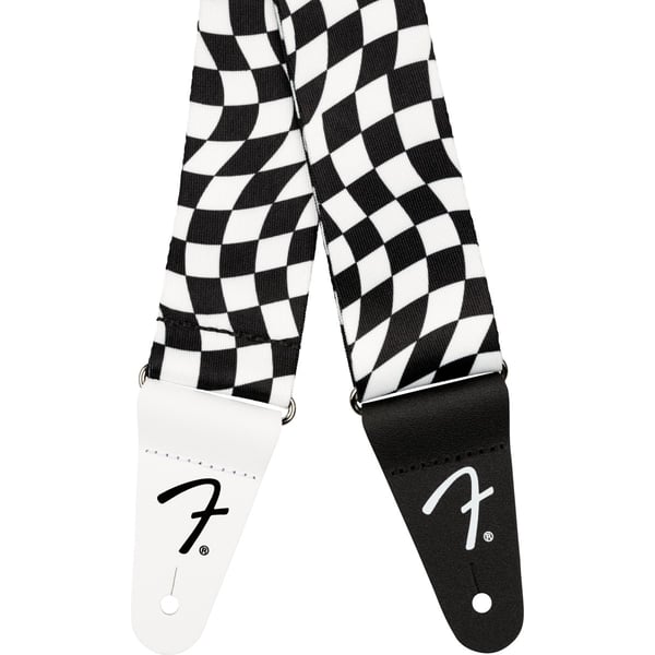 FENDER Tracolla Wavy Checkerboard Polyester, Black/White