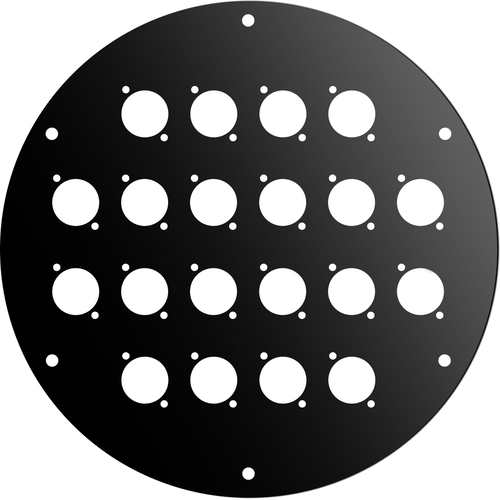 PROEL STAGE Disco frontale in acciaio verniciato nero per AV195, dotato di 20 fori per connettori di tipo “D”.