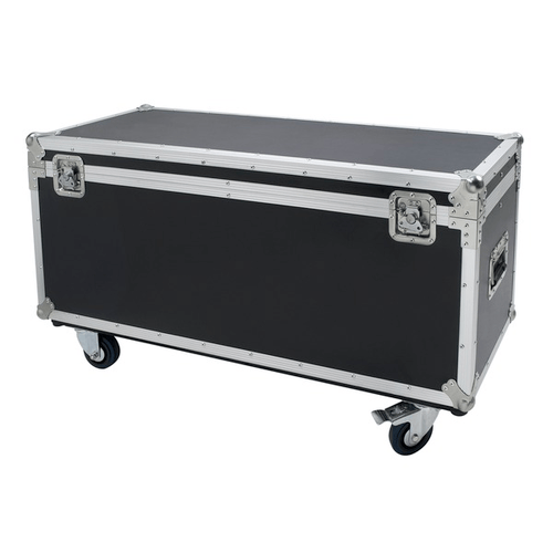 PROEL STAGE Flight case multifunzione realizzato in multistrato di pino marino di spessore 9mm. con ruote girevoli da 100 mm di tipo industriale (2 con freno).