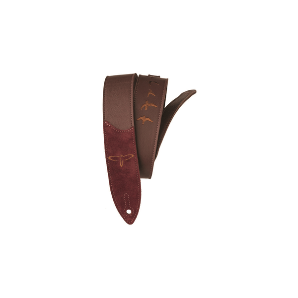 PRS Premium Leather Strap, Birds Embroid Burgundy (102079::009:)