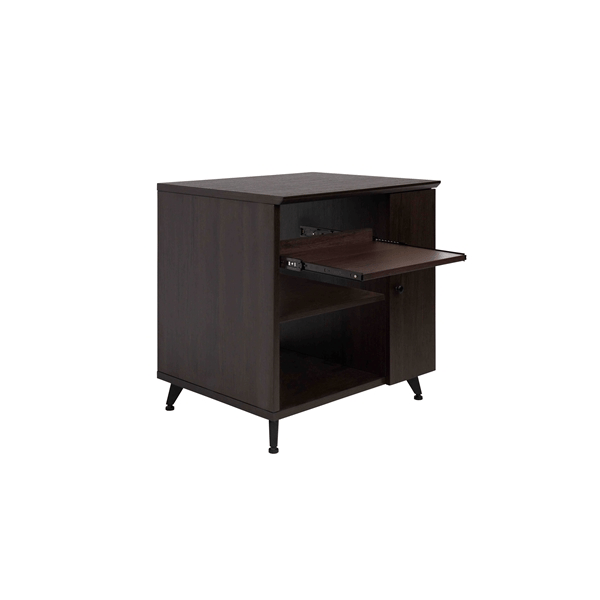 Gator Frameworks GFW-ELITESIDECAR-BRN Mobile rack sidecar cabinet in legno con finitura noce scuro<br>