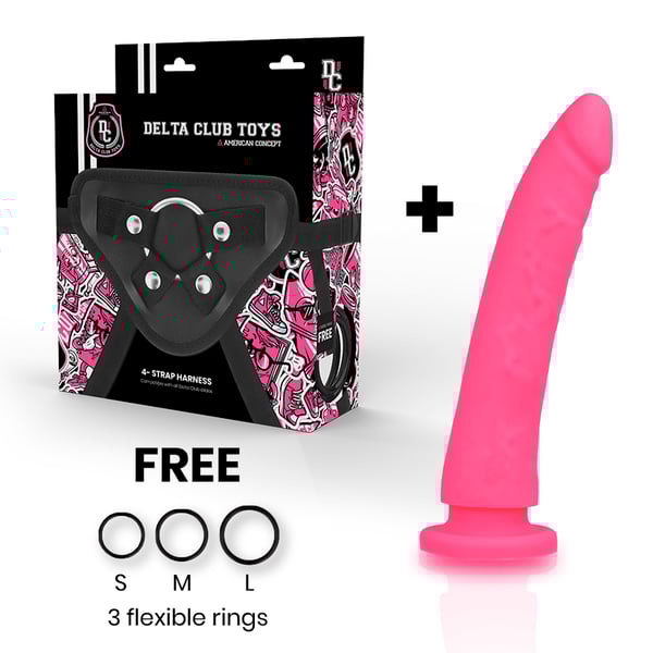 DELTA CLUB - TOYS GURT + DONG ROSA SILIKON 17 X 3 CM