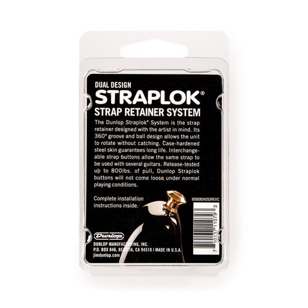Dunlop SLS1035BN Straplok Dual Design Black Nickel