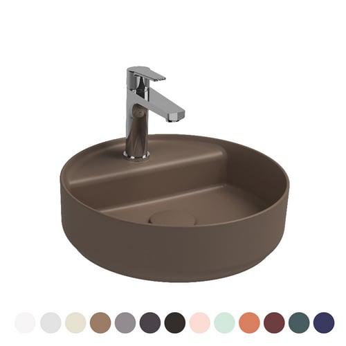 NYMO Lavabo d'appoggio rotondo con foro rubinetto infinity