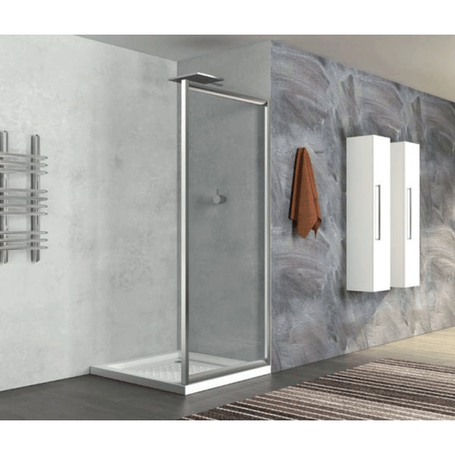 Anta Fissa Vetro Trasparente 6MM Telaio in Alluminio Reversibile - 60 x H190 cm
