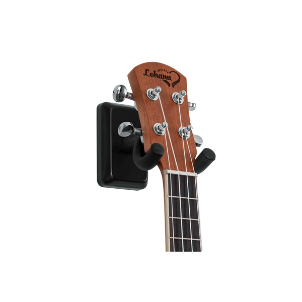 Gator Frameworks GFW-UKE-HNGRBLK Supporto da parete per ukulele e mandolino con piastra nera