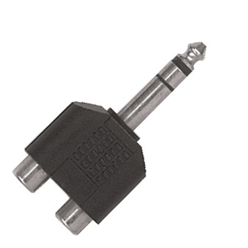 PROEL STAGE Adattatore in ABS: n. 2 prese RCA -> spina jack stereo Ø 6.3 mm.