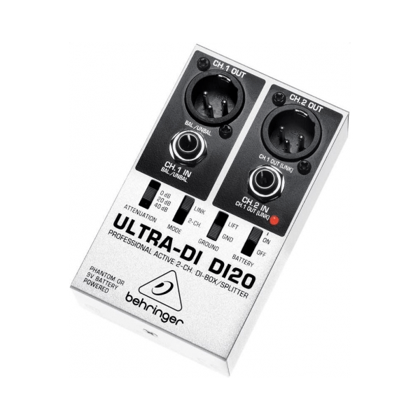 BEHRINGER DI20 ULTRA-DI PRO DI-BOX ATTIVA 2 CANALI O SPLITTER CONVERTE 2 LINE JACK A 2 XLR BILANCIATI