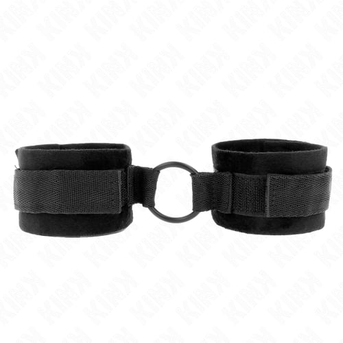 KINK WRIST RESTRAINT KINK - POLSINI IN PELLICCIA PER PRINCIPIANTI 25 CM CON O-RING 4 CM NERO REGOLABILE 15-25 CM