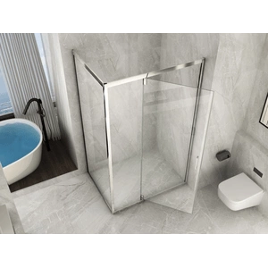 Box Doccia Angolare 2 Lati Vetro Trasparente Temperato 6 MM 1 Porta Semi-Battent - Foto 8 di 8