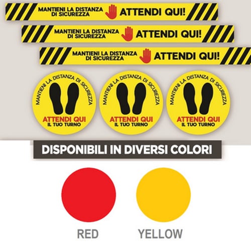 ADESIVI SEGNALETICA DA PAVIMENTO PER DISTANZA DI SICUREZZA
